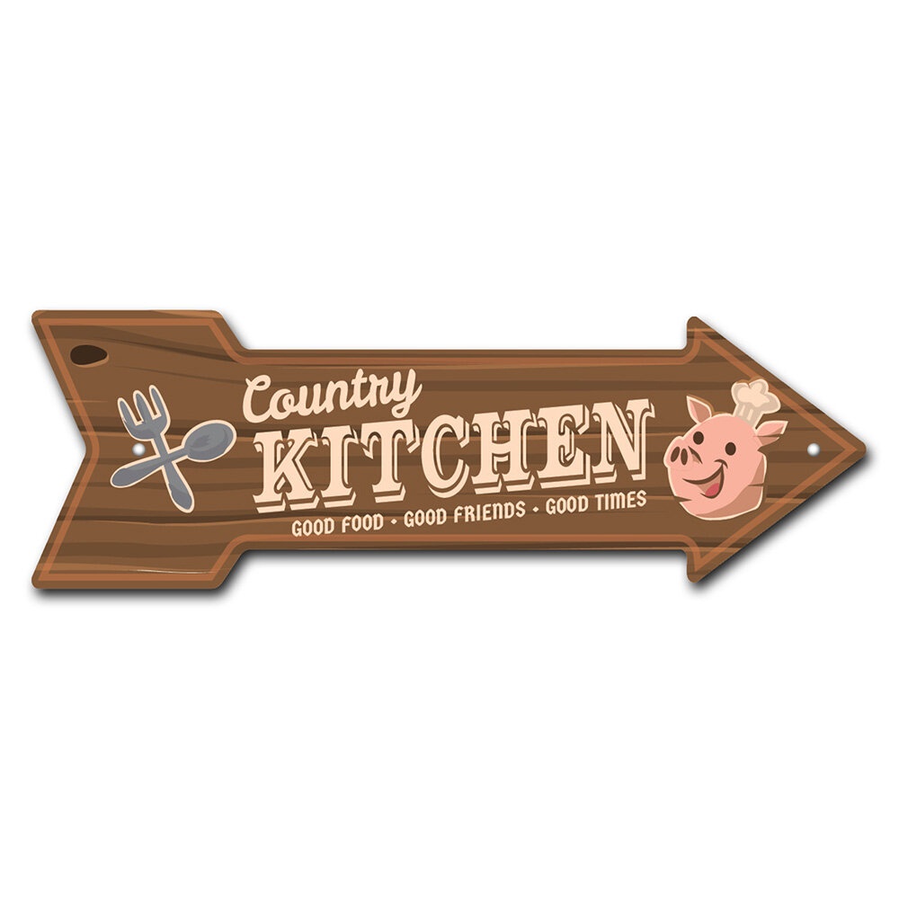 Country Kitchen Arrow Removable Decal Funny Home Décor 18" Wide