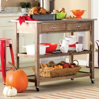 Courtright Rolling Kitchen Cart with Stainless Steel Top