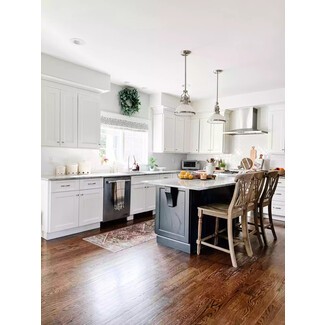 Cozy rustic kitchen with family seating