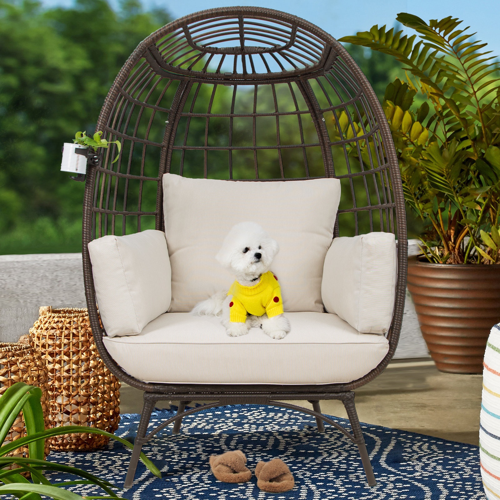 Cuccia Egg Patio Chair with Cushions