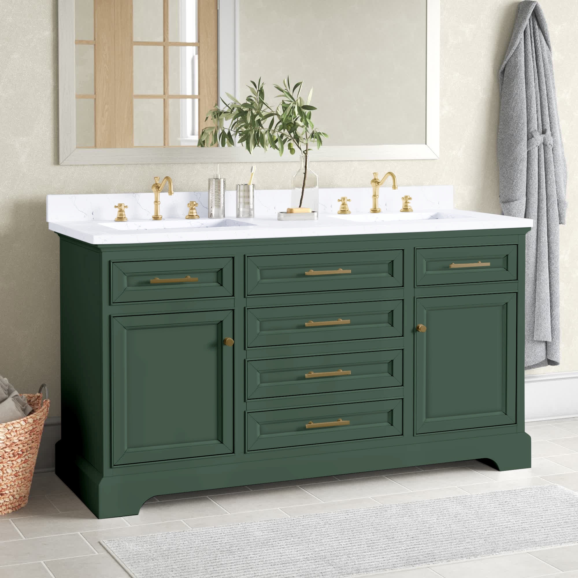 Currahee 60" Double Bathroom Vanity Set