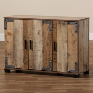 Cyrille 12 Pairs Rustic Brown Manufactured Wood Shoe Storage Cabinet