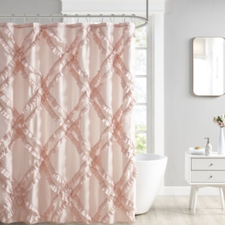 Dahlstrom Tufted Diamond Ruffle Shower Curtain