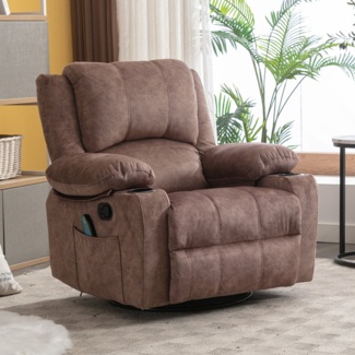 Anky Oversized Chaise Rocker Recliner with Extra Extension Footrest Lark Manor Upholstery Color: Gray Polyester