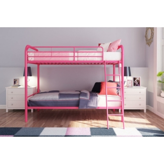 Daury Twin Over Twin Metal Standard Bunk Bed by Harriet Bee
