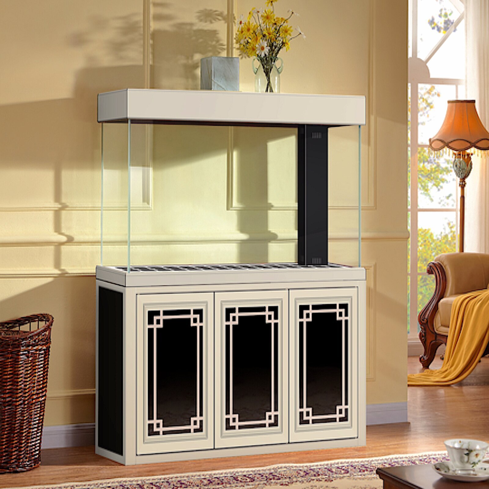 Decorated Corner Aquarium With Stand