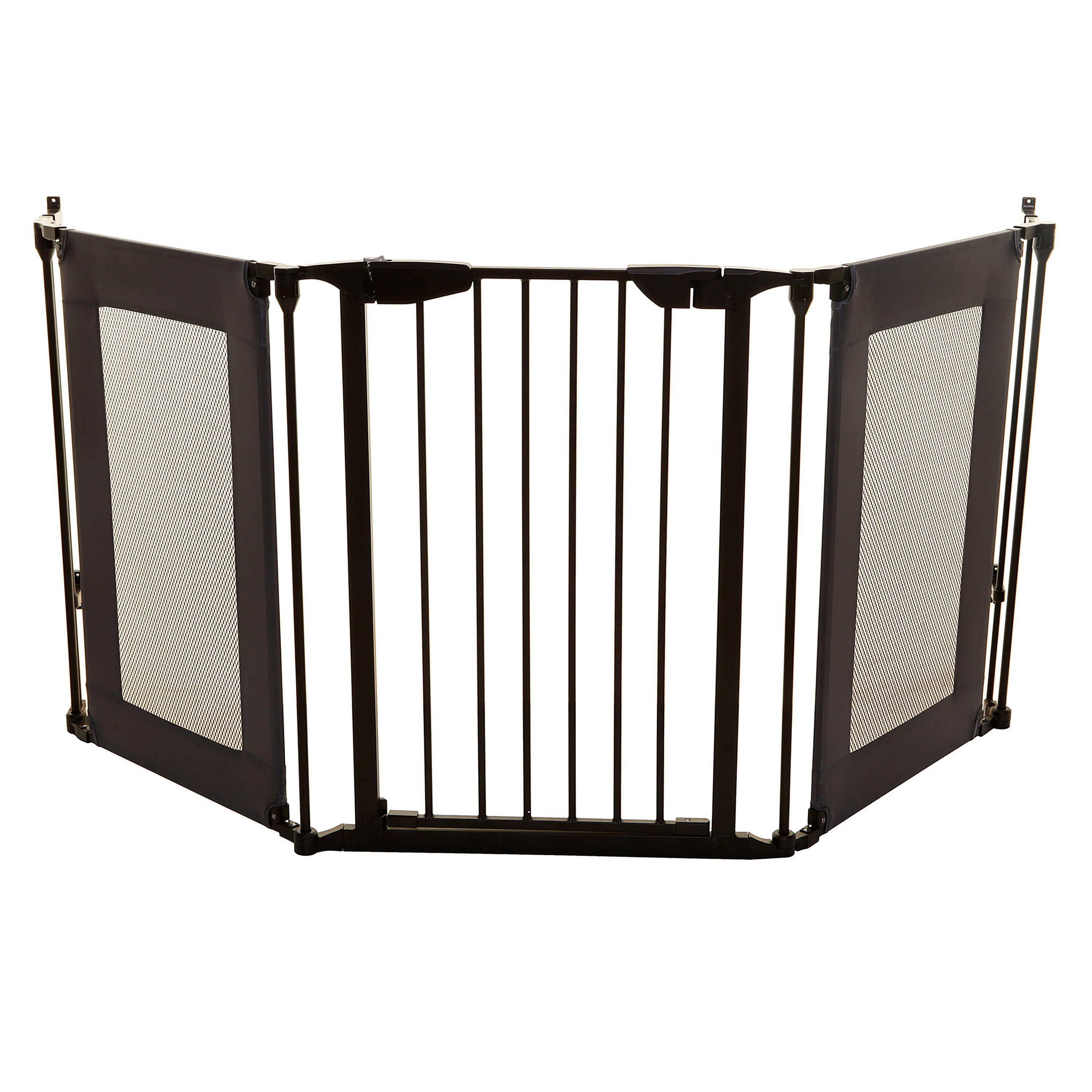 Denver 3 Panel Adapta-Gate - Black with Grey Mesh Panels