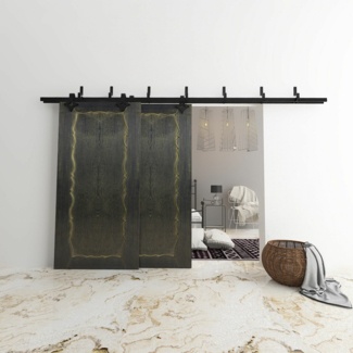 Diamond Z Bracket Bypass Track Barn Door Hardware Kit