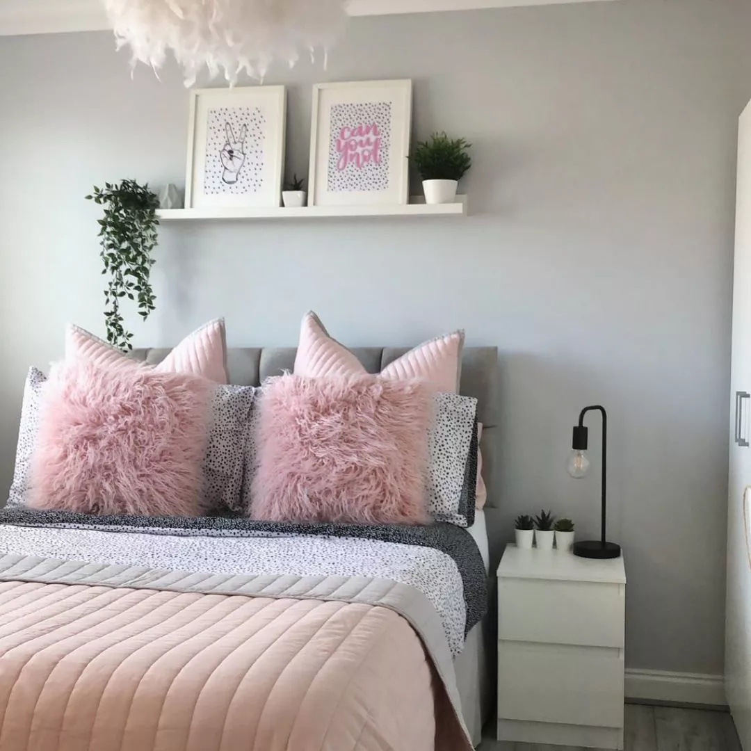 Dining room with wooden table and plants