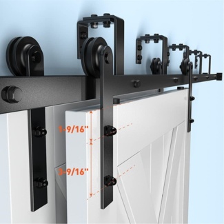Double Bypass Four Doors Barn Door Hardware Kit