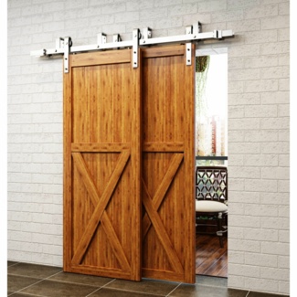 Double Bypass Track Barn Door Hardware Kit