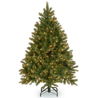 Downswept Douglas 4.5' Lighted Artificial Fir Christmas Tree