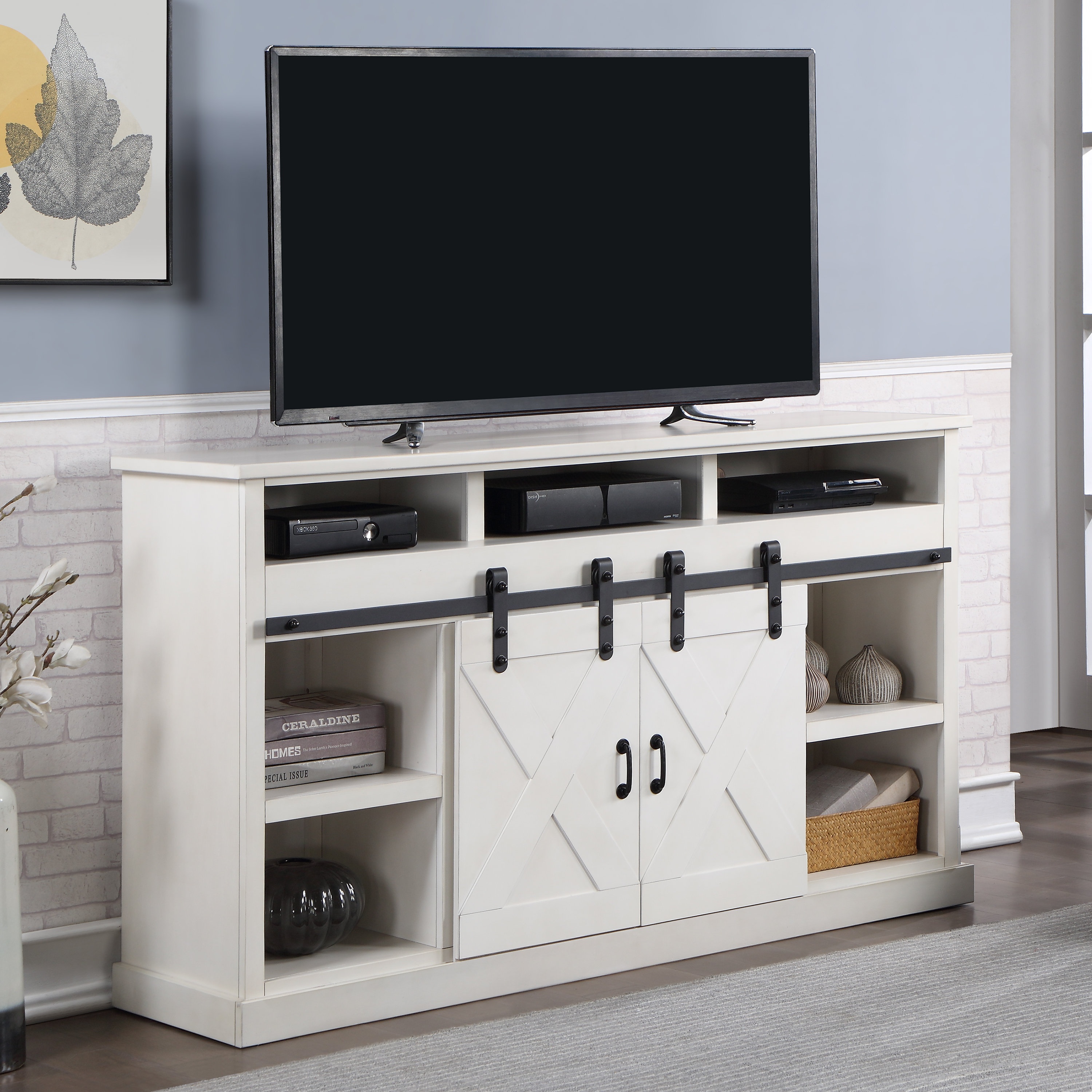 Downton TV Stand for TVs up to 70" with Fireplace Included