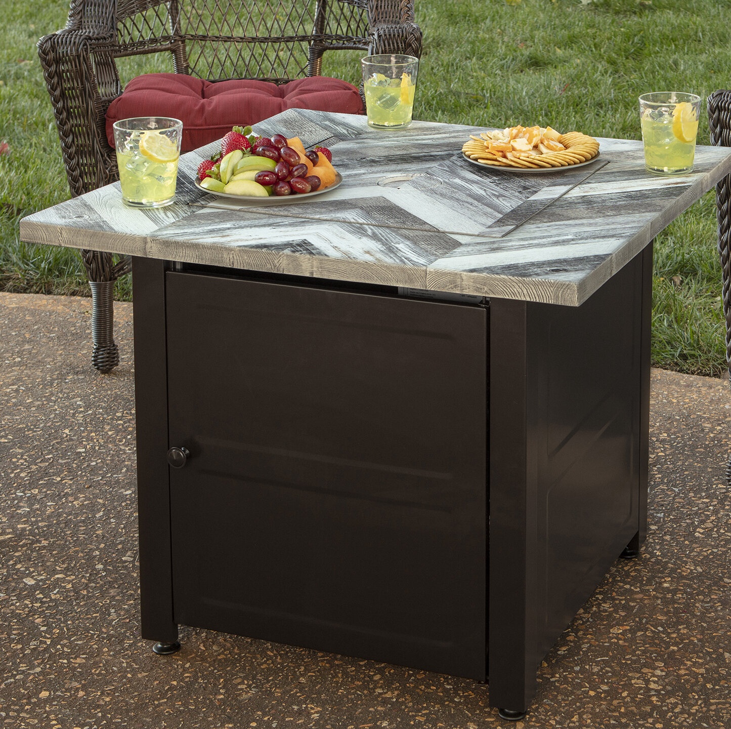 Duval 25" H x 30" W Steel Propane Gas Fire Pit Table