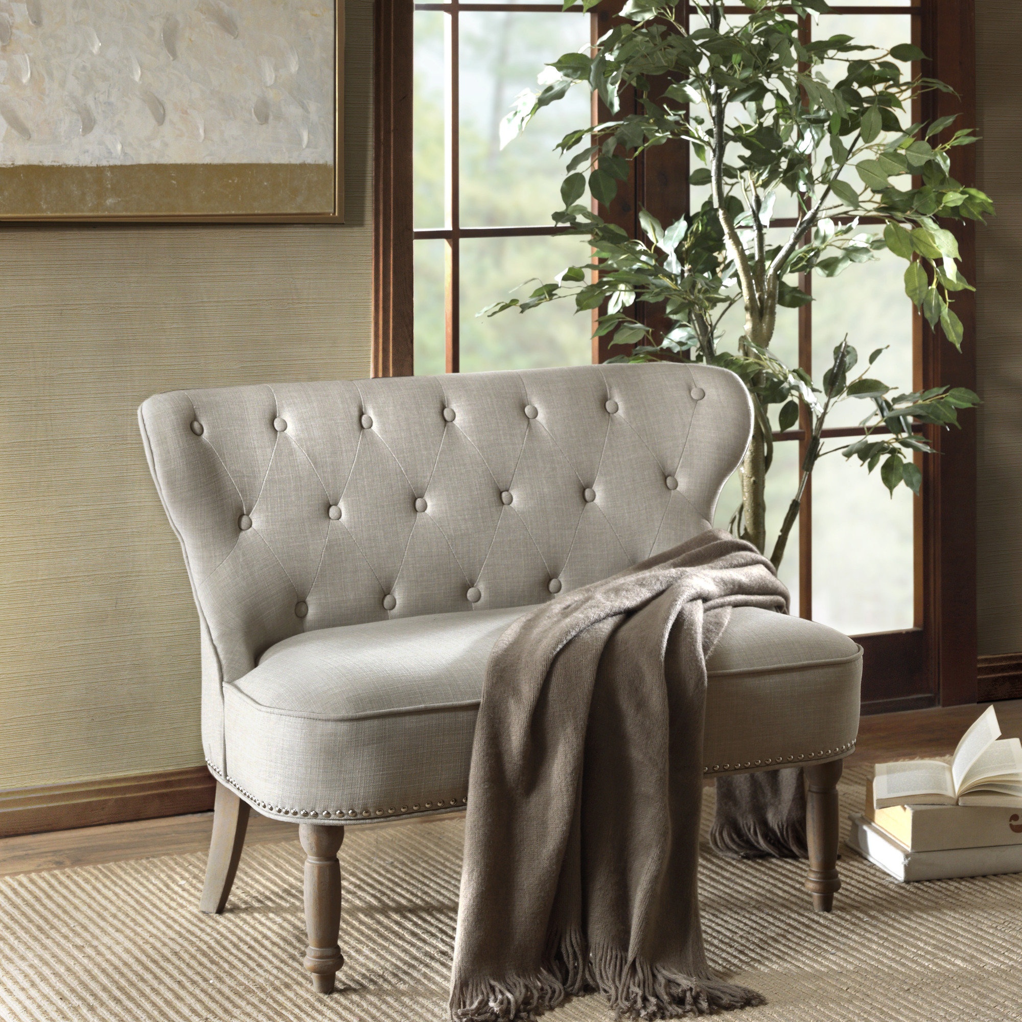 Ealy 43.88'' Upholstered Settee
