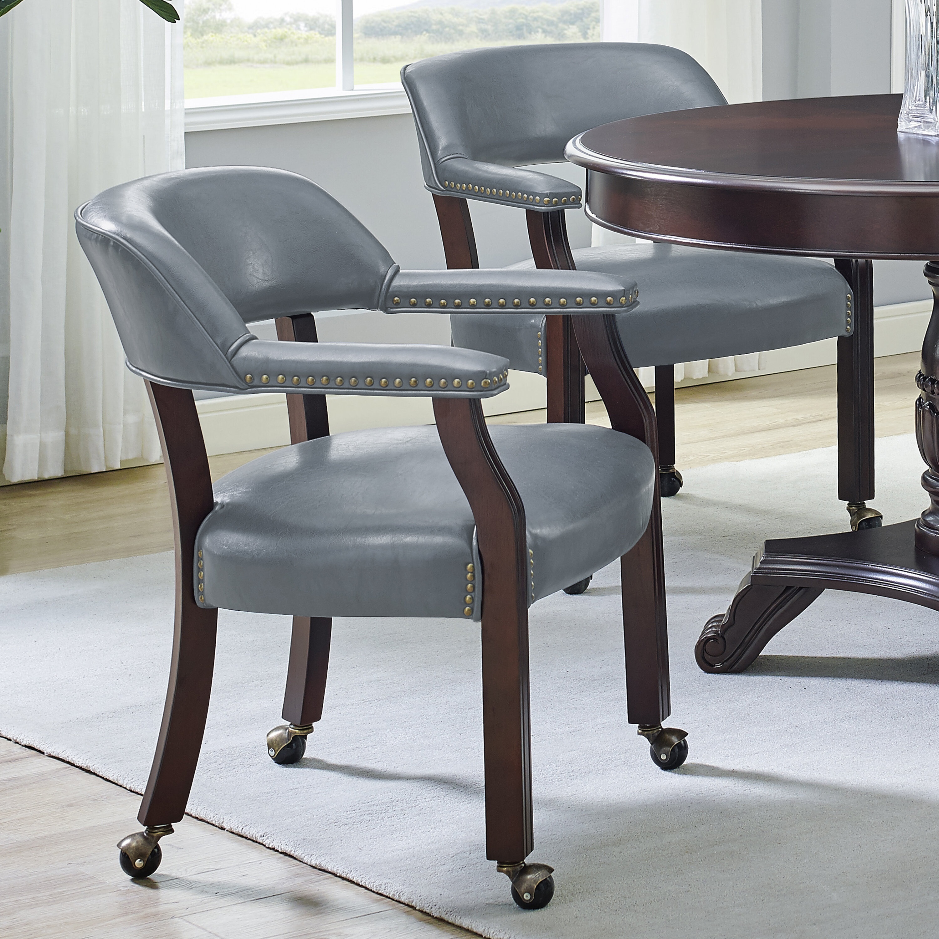 Dining chair with wheels for elderly hot sale