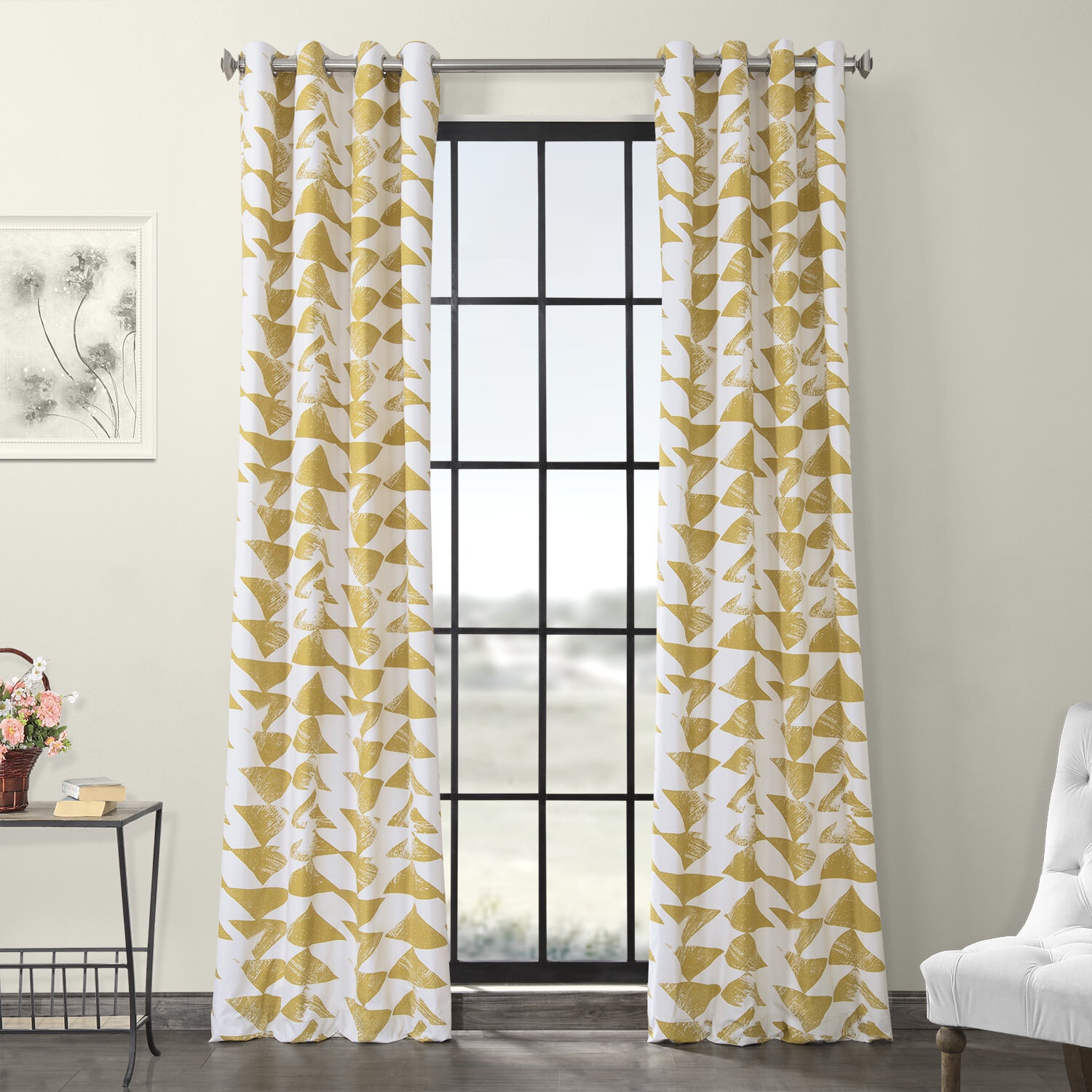 Efren 100% Cotton Room Darkening Curtain Panel