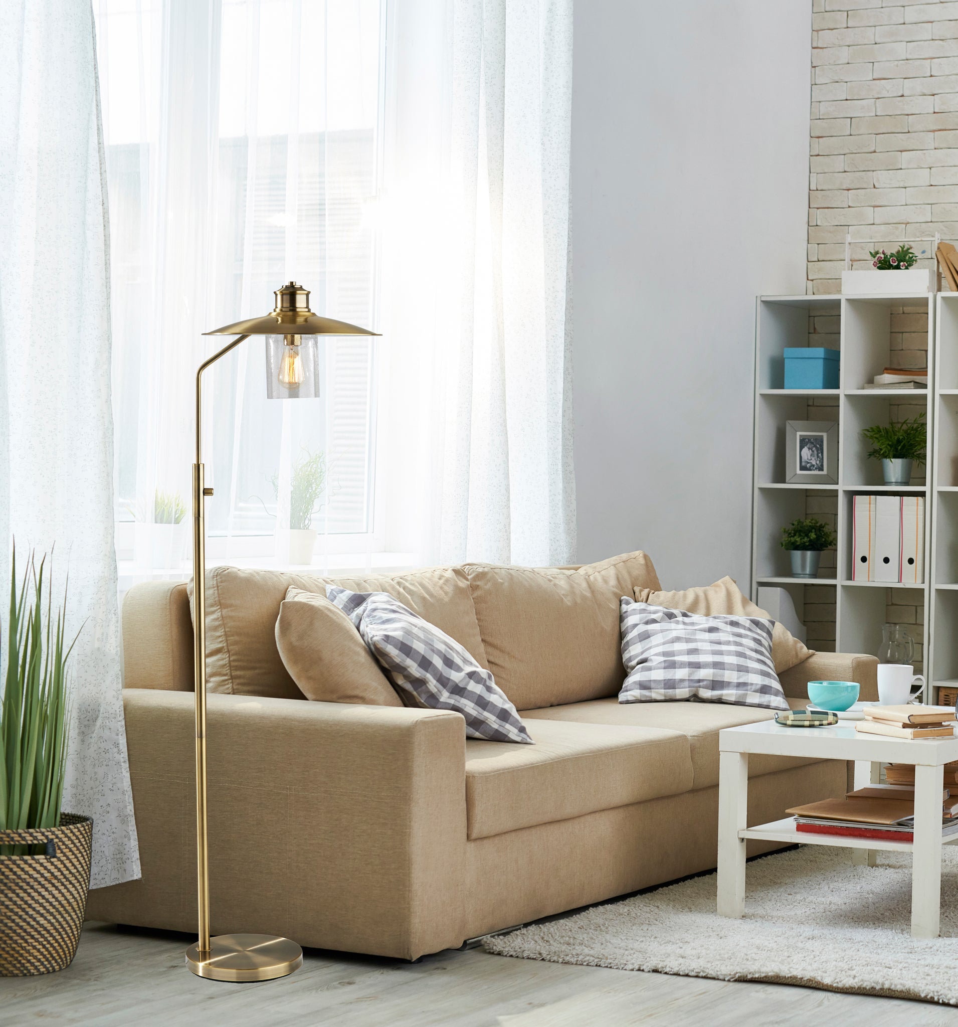 Eggett 57" Swing Arm Floor Lamp