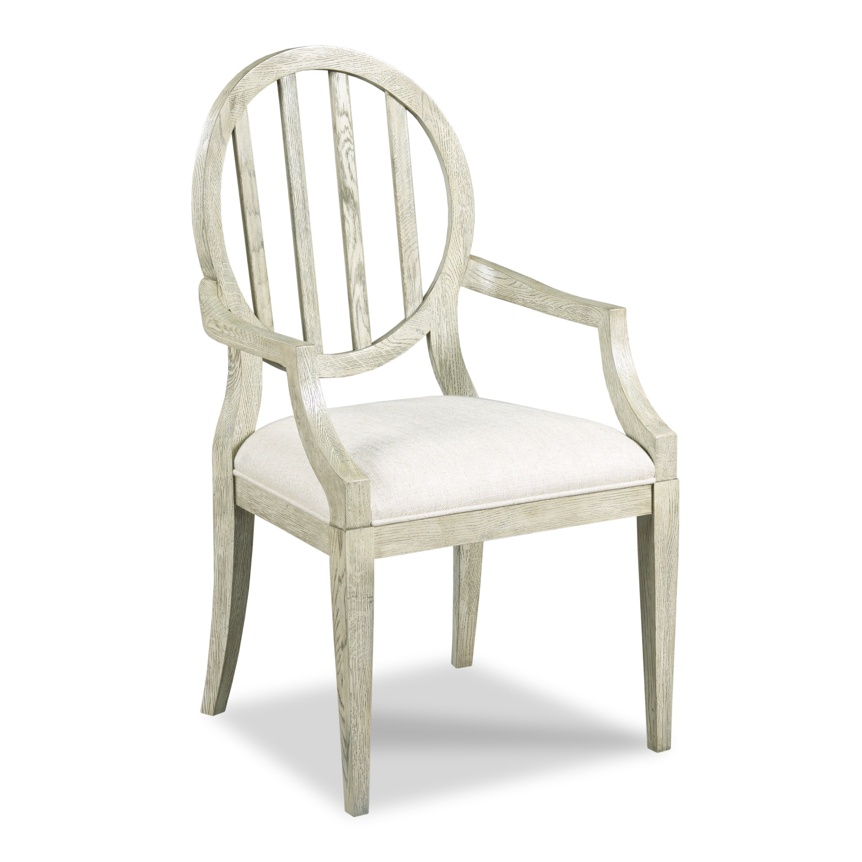 Clarendon Tufted Upholstered King Louis Back Arm Chair in Cream 3D model