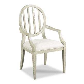 Emma Linen King Louis Back Arm Chair