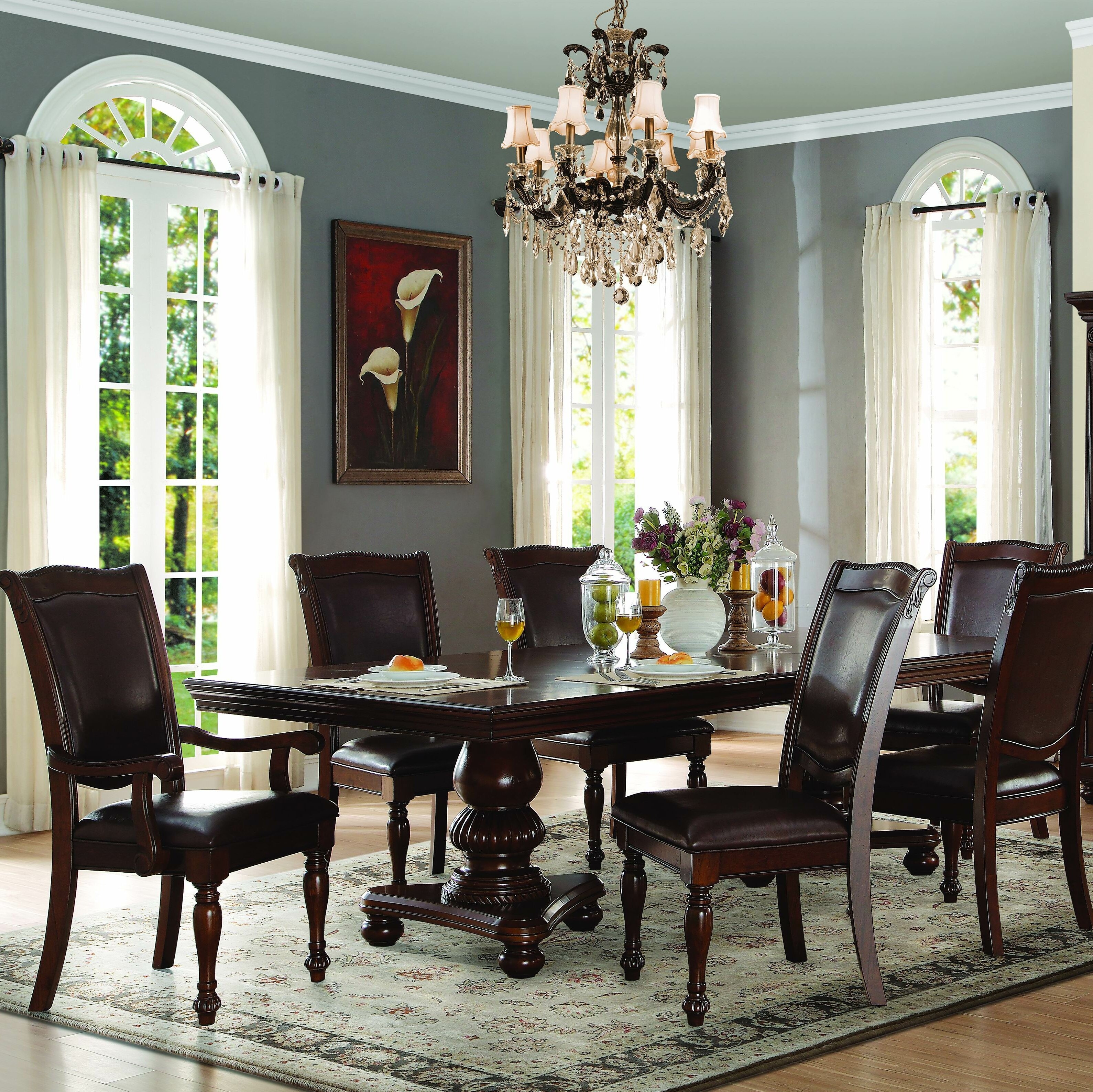 Neo Renaissance Brown Formal Extendable Dining Set