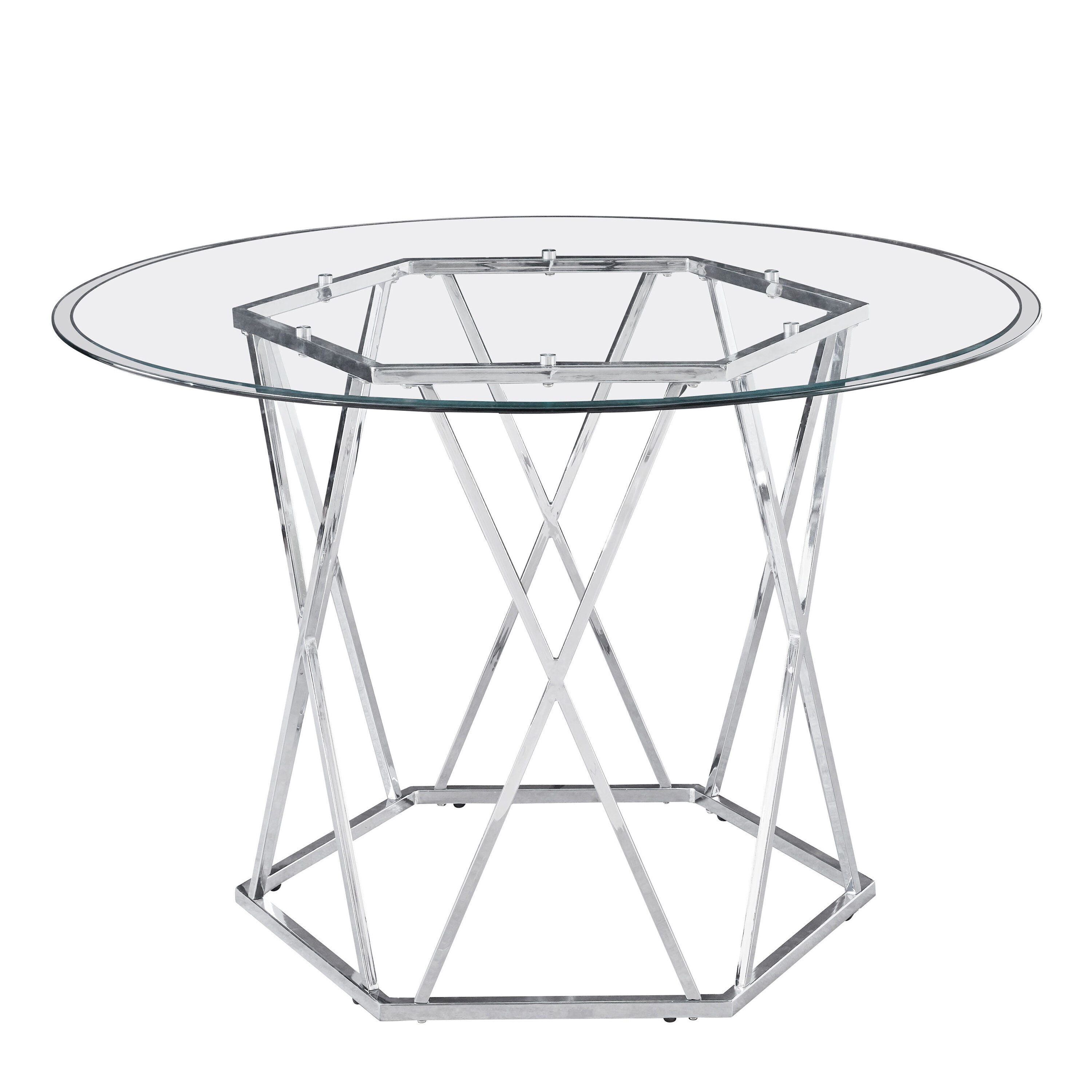 Erdemir 48'' Iron Pedestal Dining Table