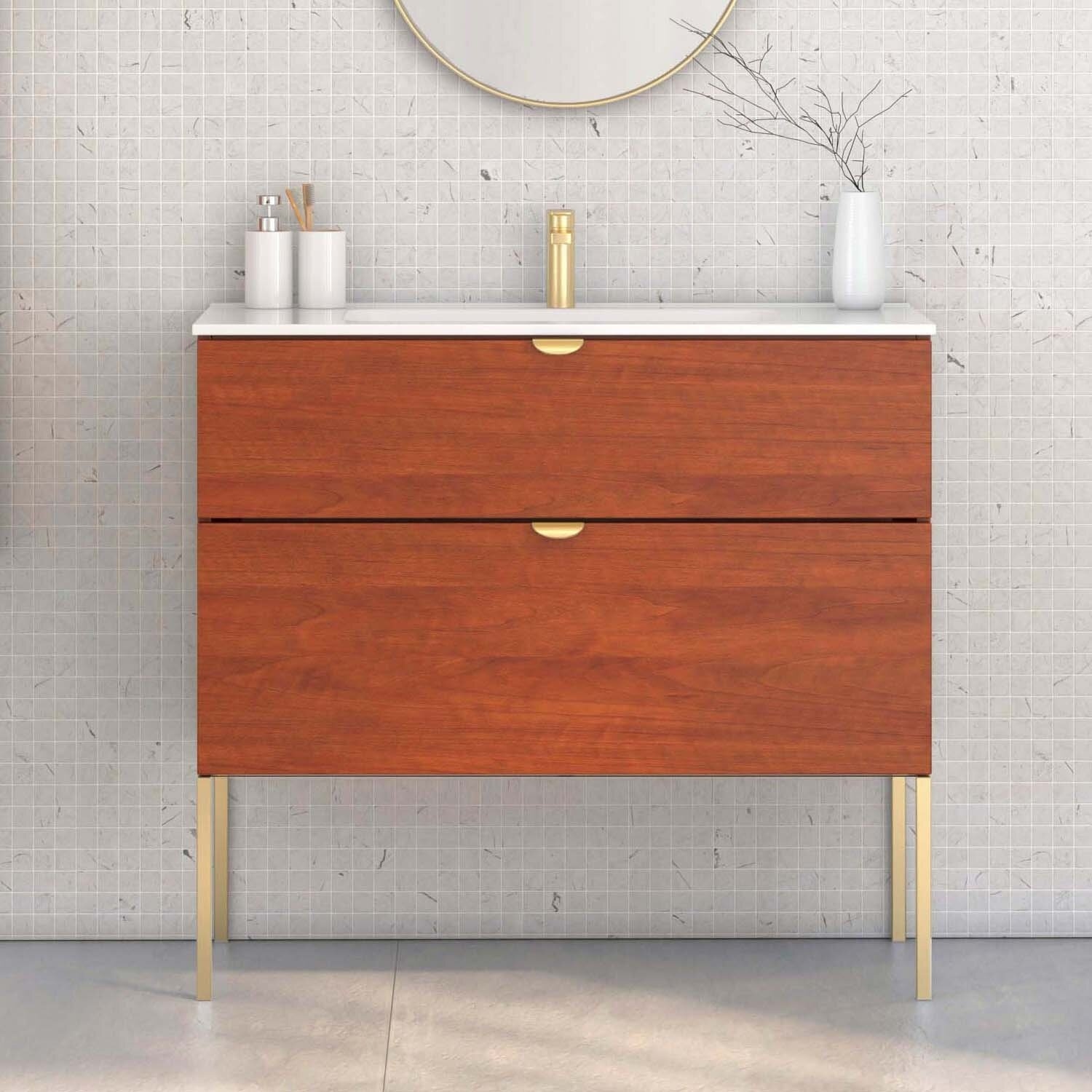 Esmont 40'' Single Bathroom Vanity with Manufactured Wood Vanity Top