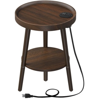Ethbun 20.5'' Tall 3 Legs End Table and Built-In Outlets