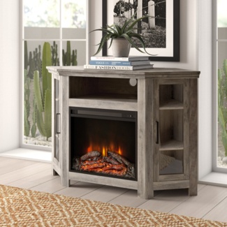 Euripides TV Stand for TVs up to 50" with Fireplace Included