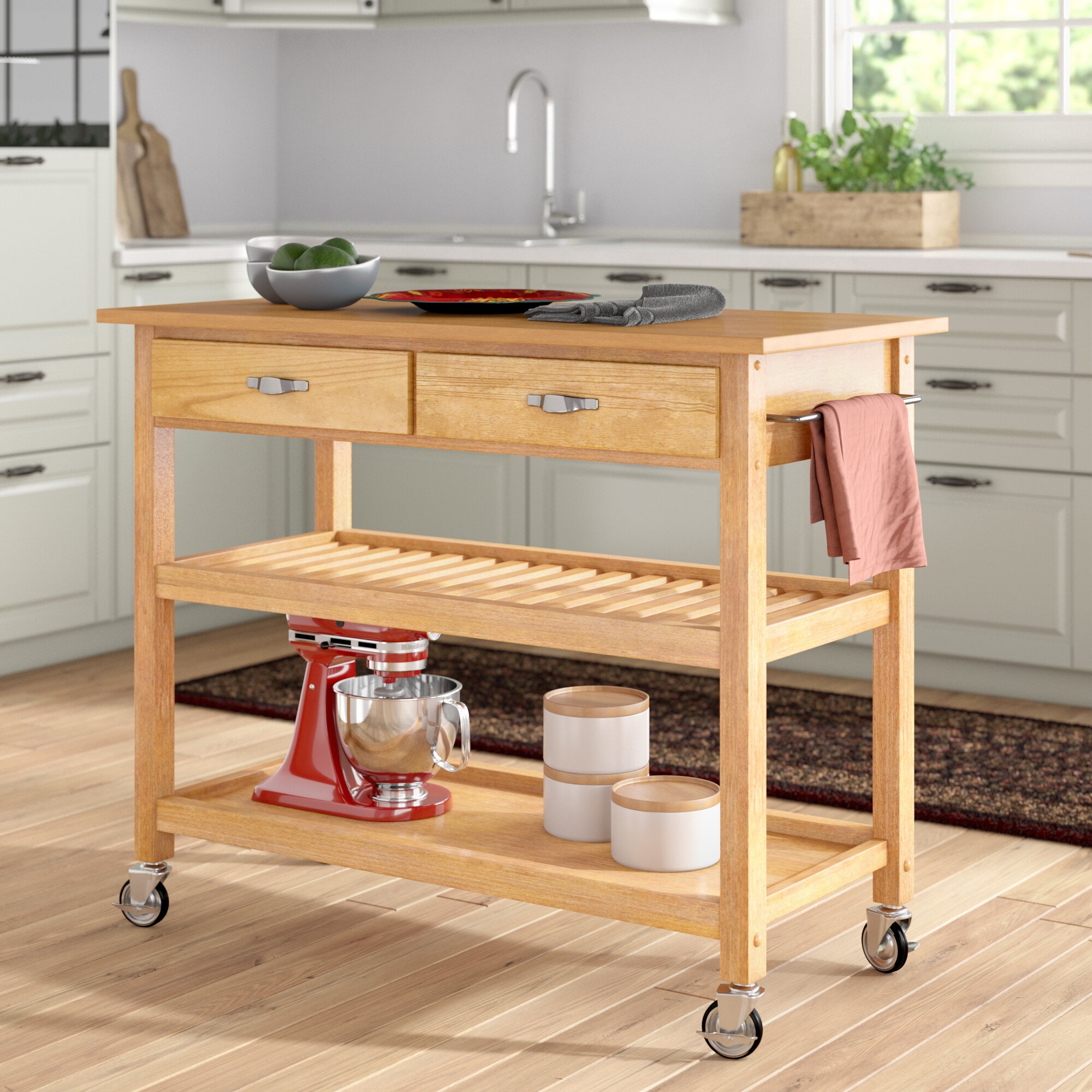 Ewart 44'' Wide Rolling Kitchen Island