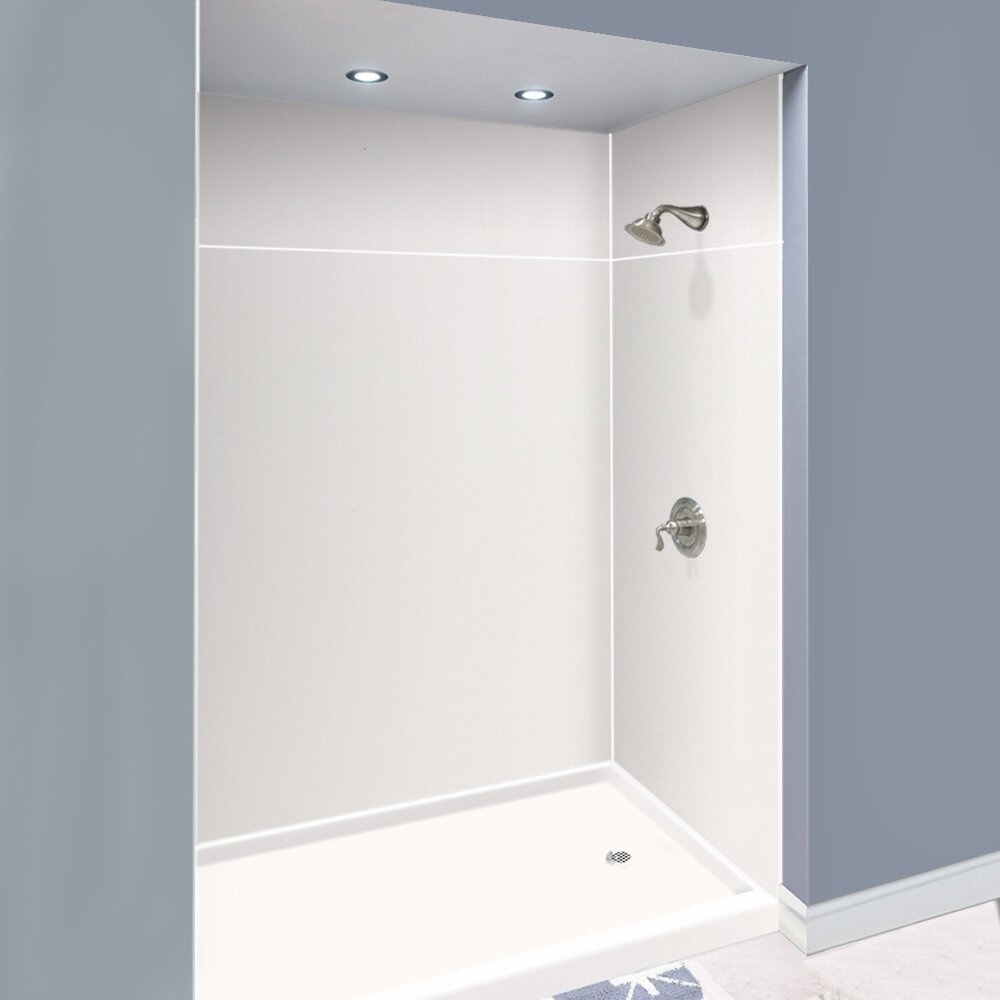 Expressions 60" W x 48" D 6 Panel Shower Wall with Silicone Adhesive Tube