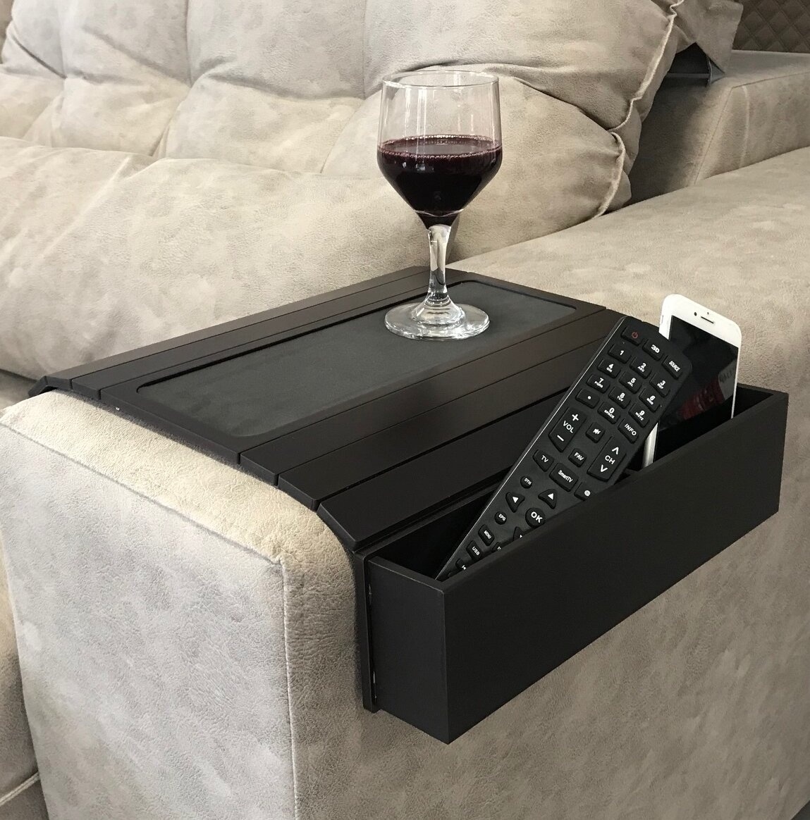 Sofa Armrest Clip Table Tray Couch Arm Table For Wide Couches Food Trays  For Eating On Couch Armchair Organizer Tray Portable