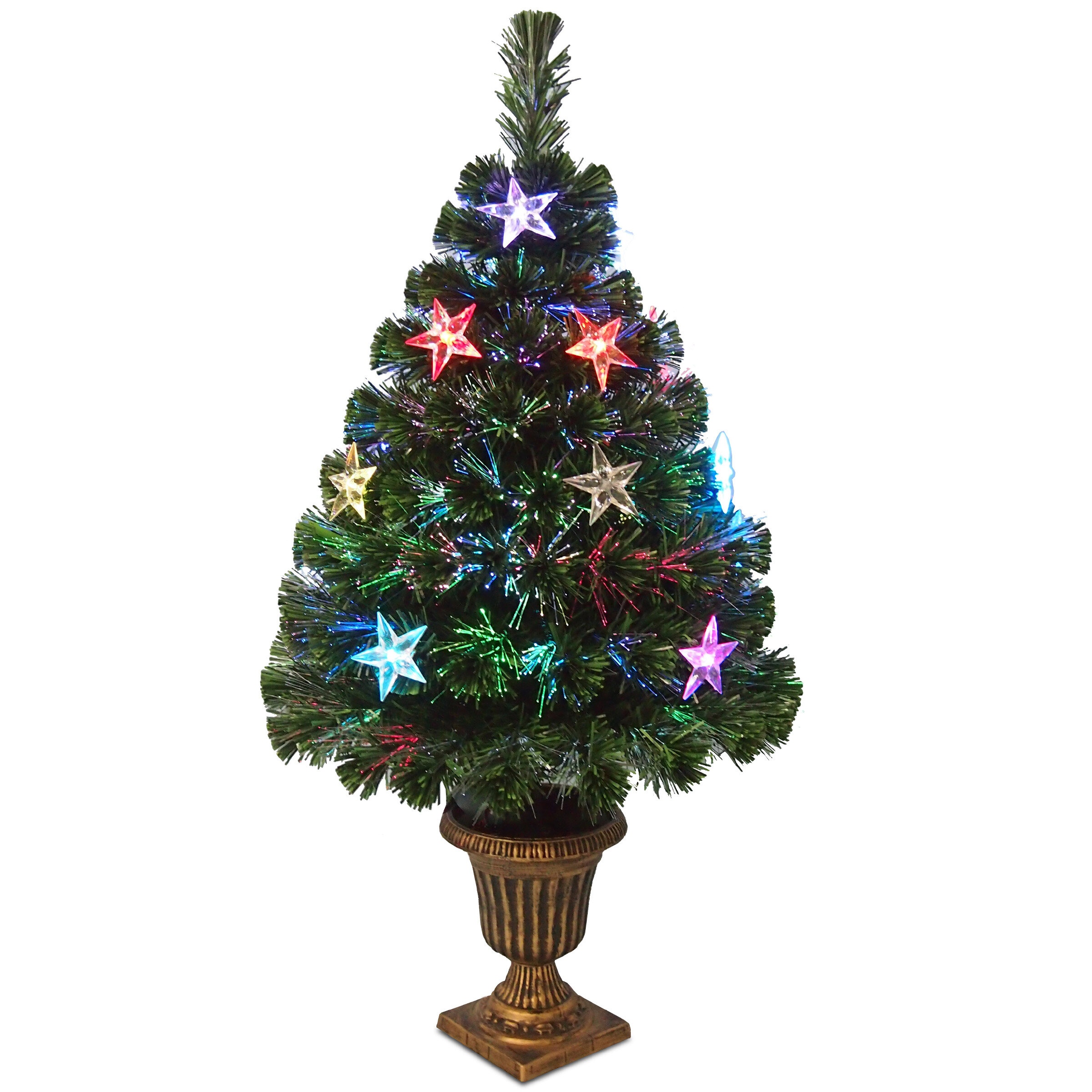 Fiber Optic 36'' Lighted Artificial Pine Christmas Tree