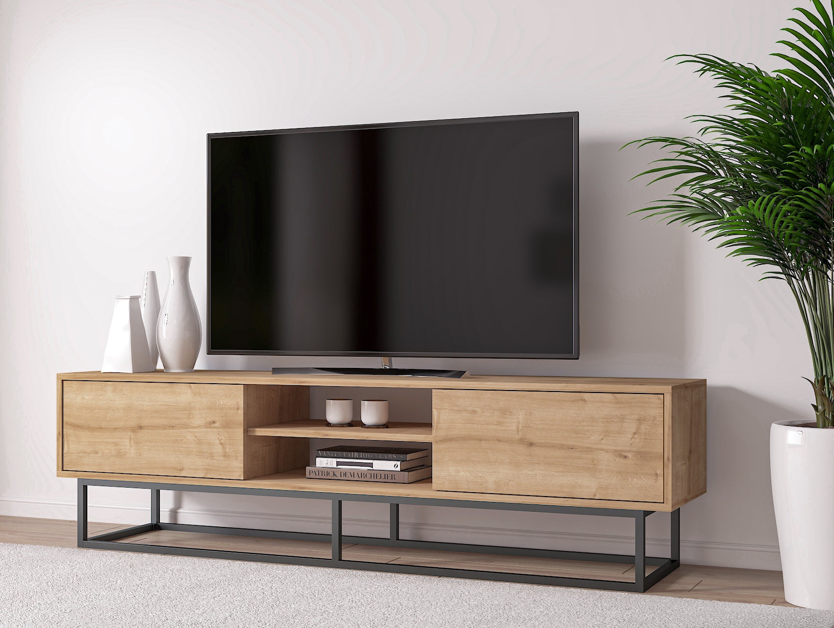 Mid Century Modern TV Stand for TVs up to 85