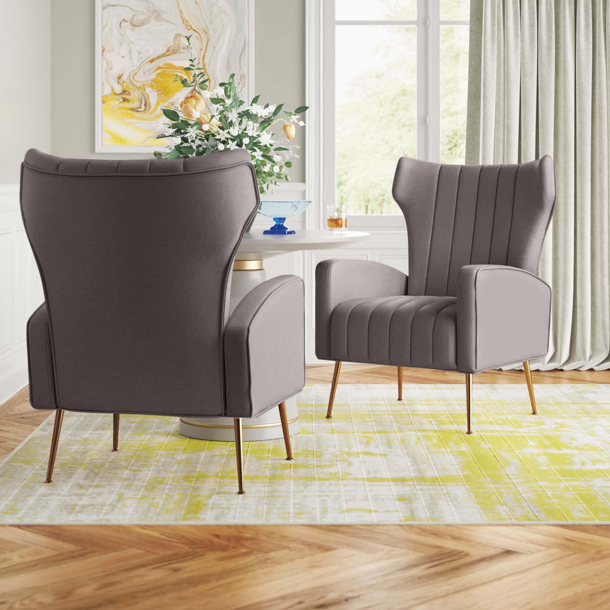 Floreal Upholstered Wingback Chair