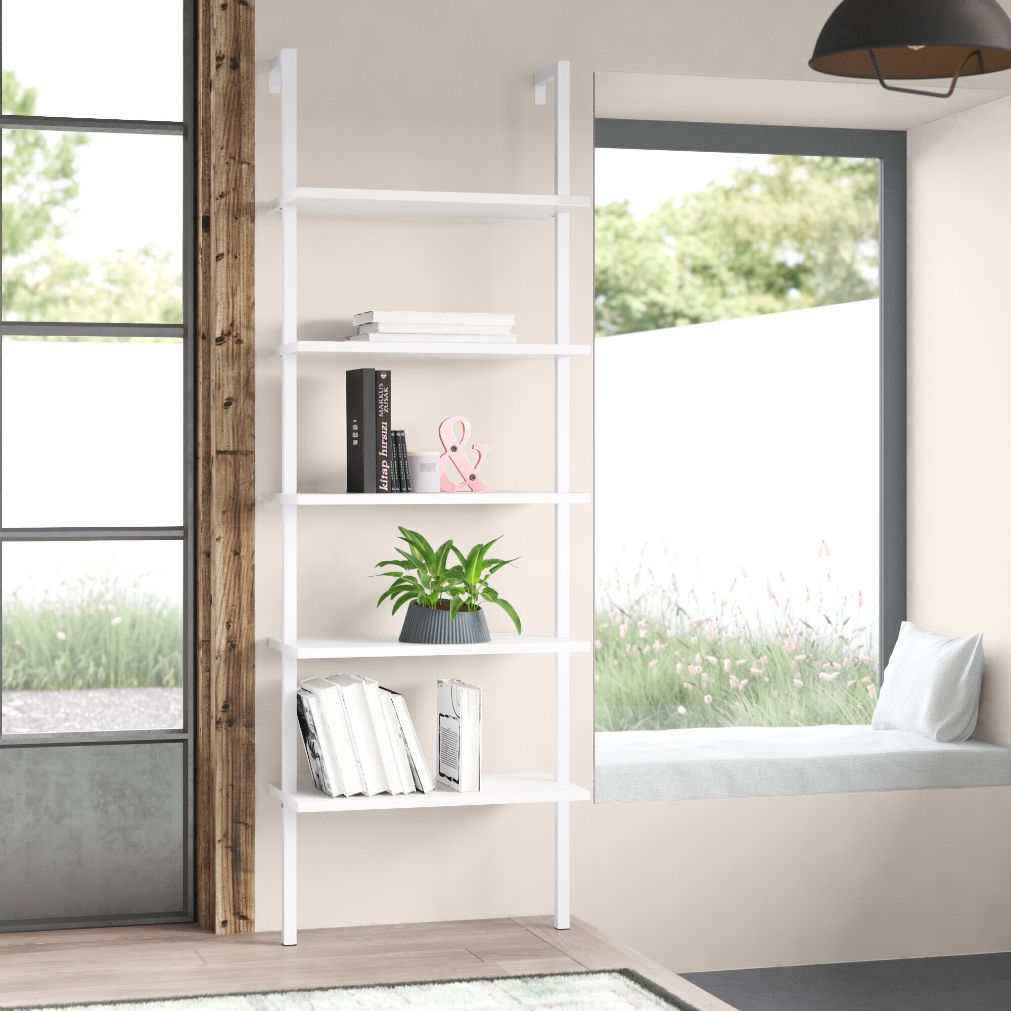 Flythe 70.87'' H x 23.62'' W Metal Ladder Bookcase