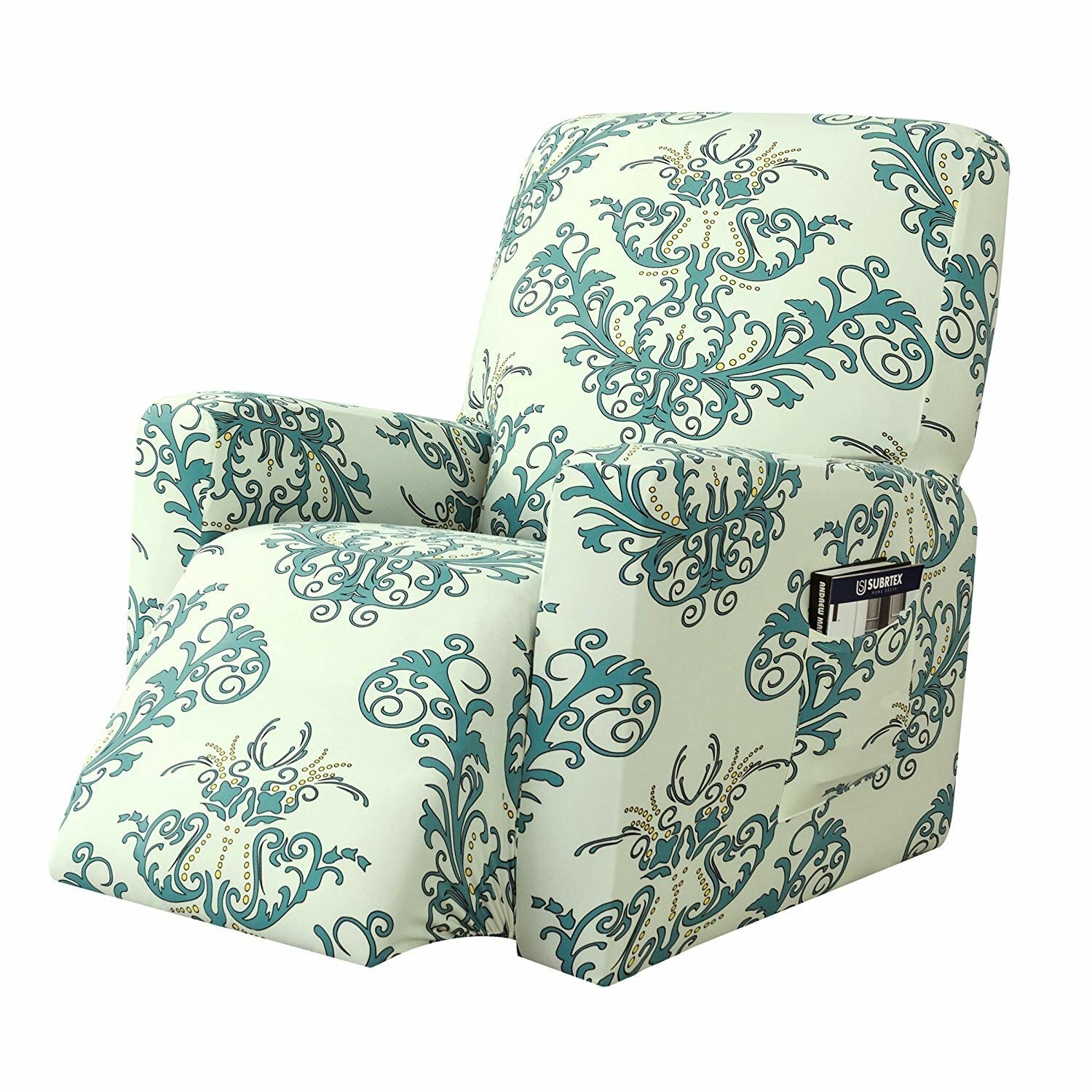 Foral Printed Stretch Box Cushion Recliner Slipcover