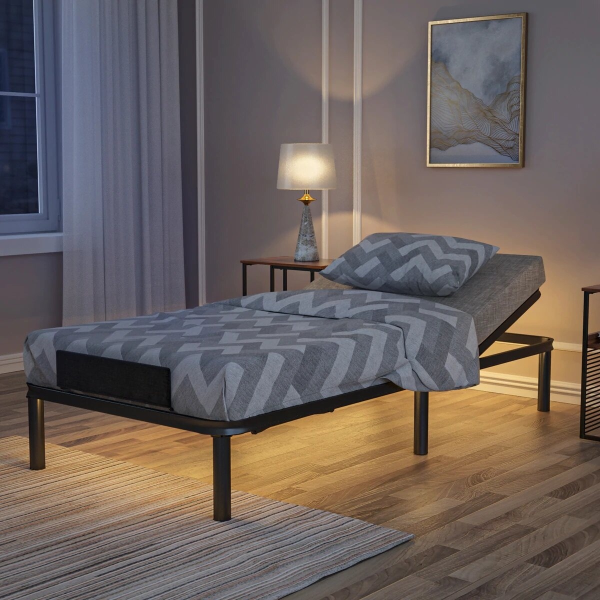 Classic Brands Adjustable Comfort Upholstered Adjustable Bed Base 2.0 with  Bluetooth Compatibility, Massage, Wireless Remote, USB Port-Ergonomic Head  and Foot Inclines, King : : Home