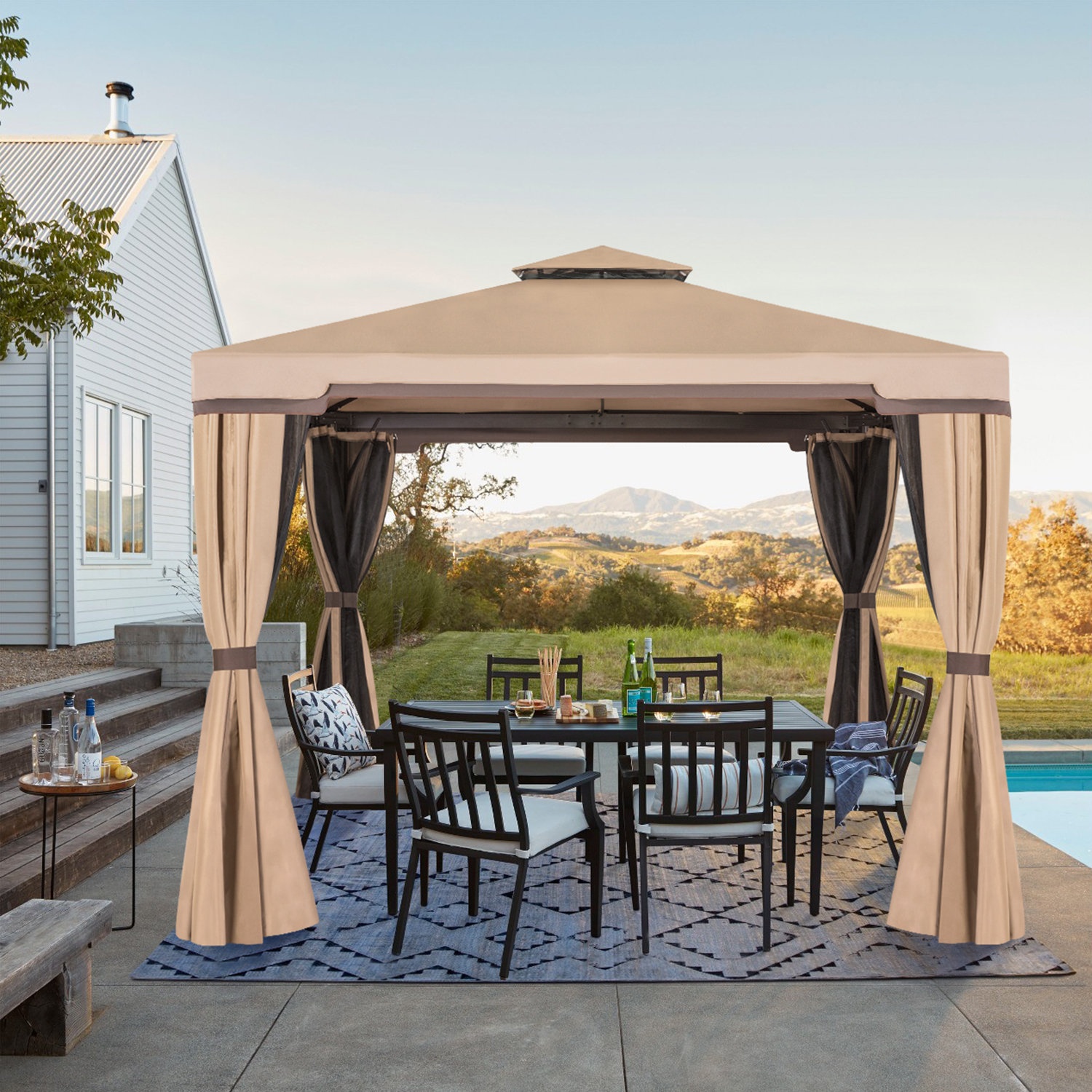 Garden 10 Ft. W x 10 Ft. D Aluminum Patio Gazebo