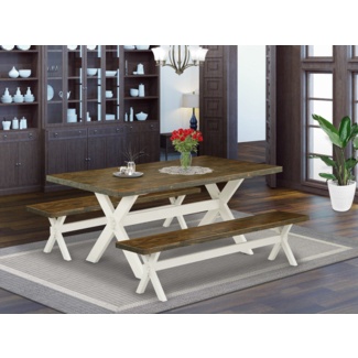 Gemmill 4 - Person Solid Wood Dining Set