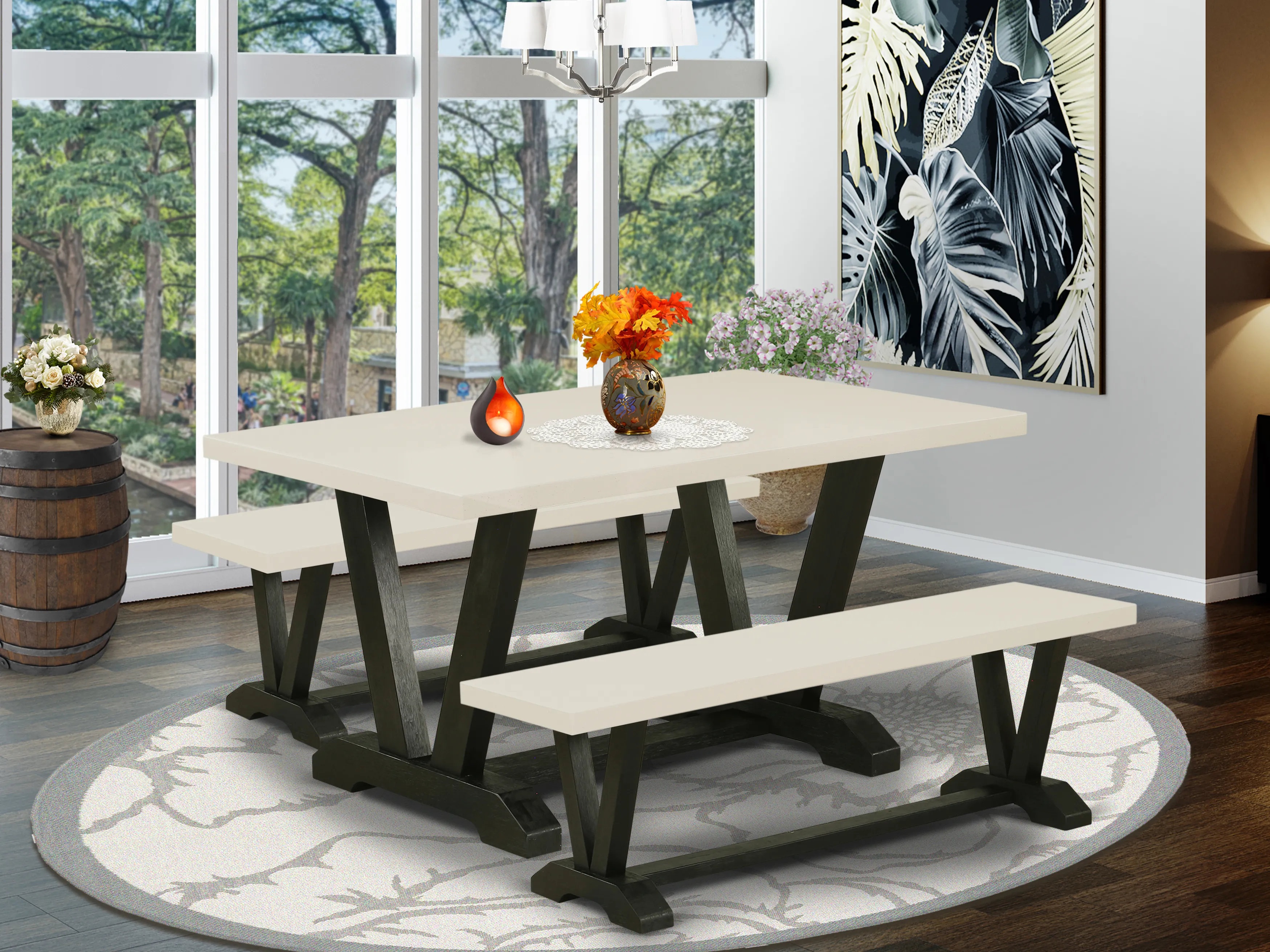 Genest 4 - Person Solid Wood Dining Set