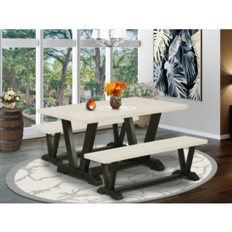 Genest 4 - Person Solid Wood Dining Set