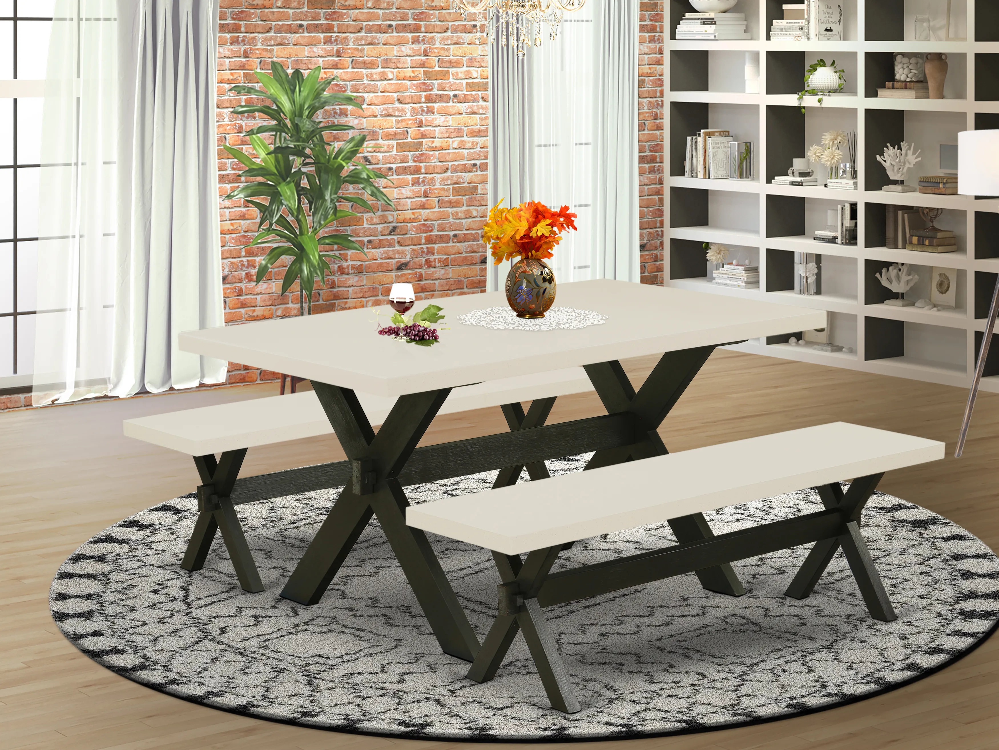 Gengler 4 - Person Solid Wood Dining Set