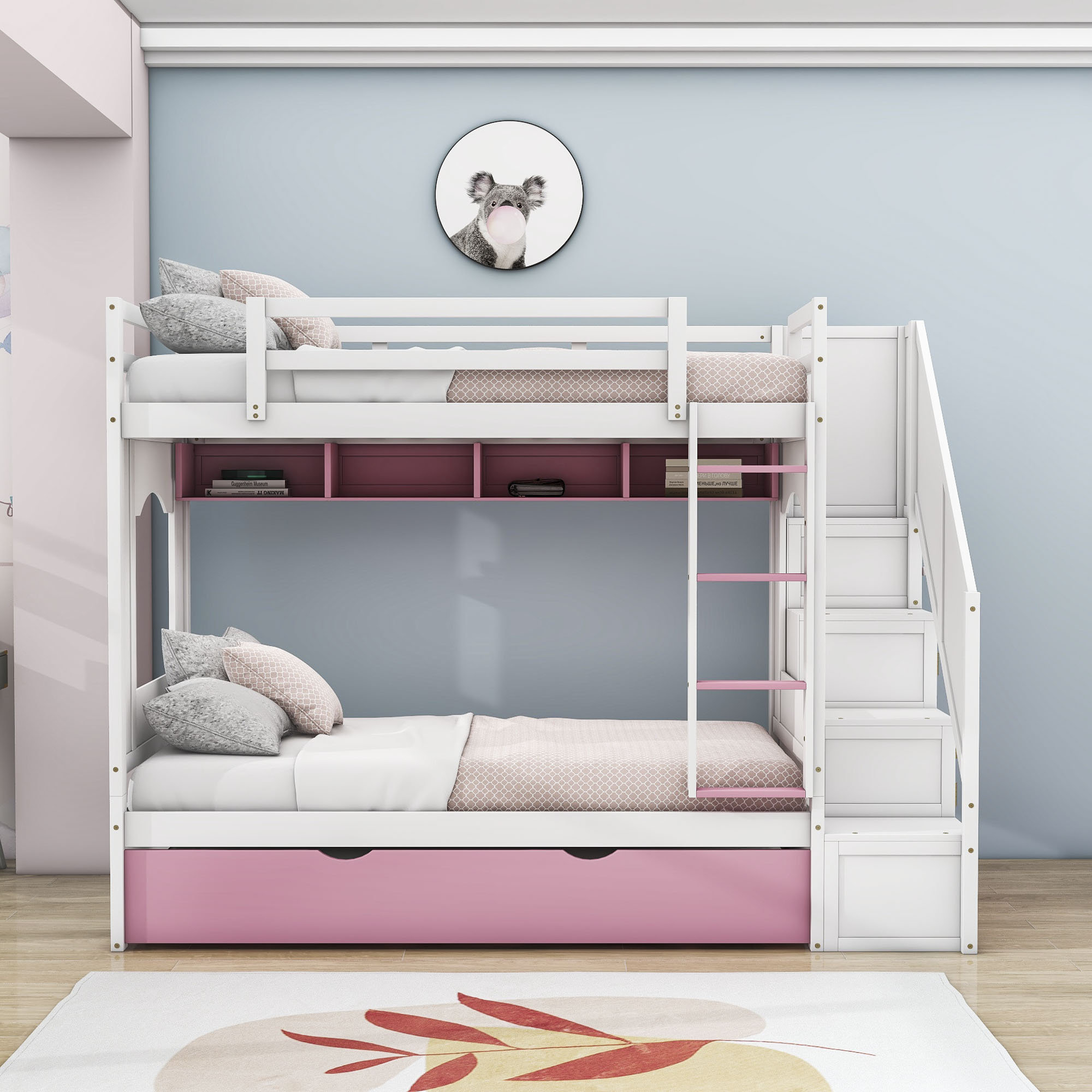 Harriet bee tena bunk bed with clearance storage and trundle bed frame