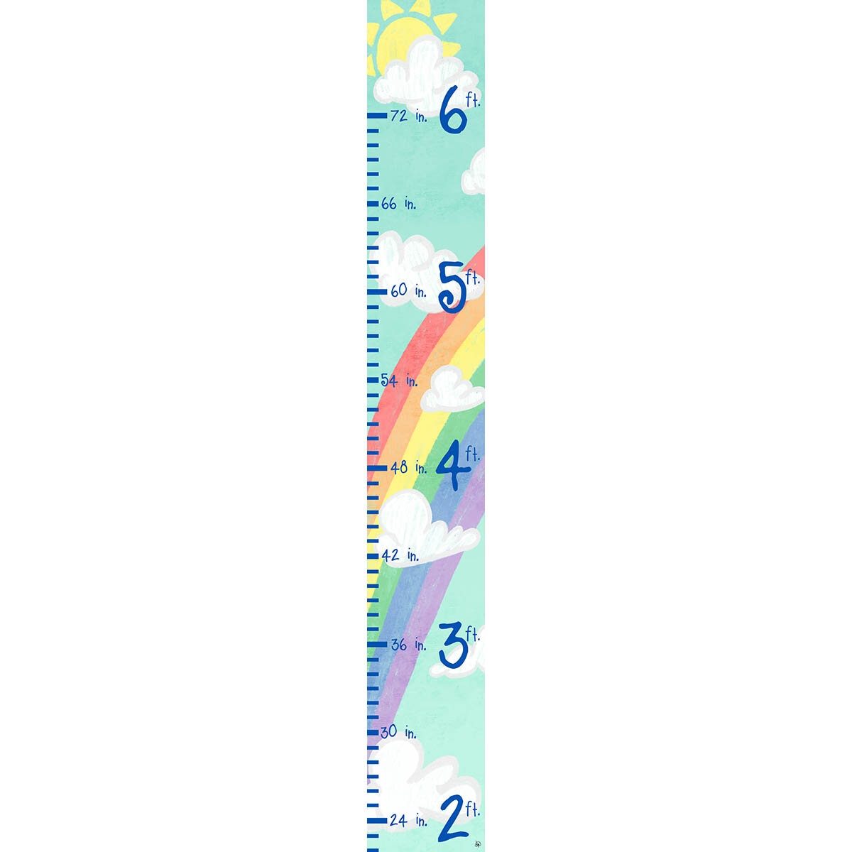 Ginevra Sunshine, Clouds and Rainbow Personalized Growth Chart