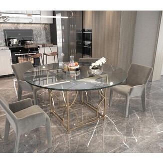 Glass Top Round Dining Table
