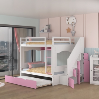 Glenese Full Over Full 2 Drawer Standard Bunk Bed with Trundle by Harriet Bee