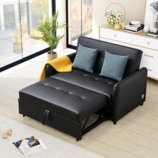 Goines 52'' Vegan Leather Sleeper Sofa