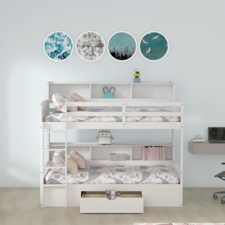 Gunnard Twin Over Twin Standard Bunk Bed with Shelves by Harriet Bee