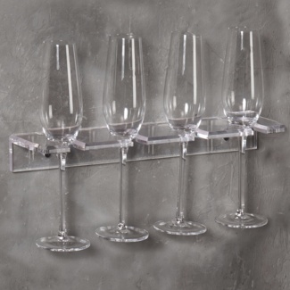 Gupta Wall Mounted Wine Glass Rack in Clear
